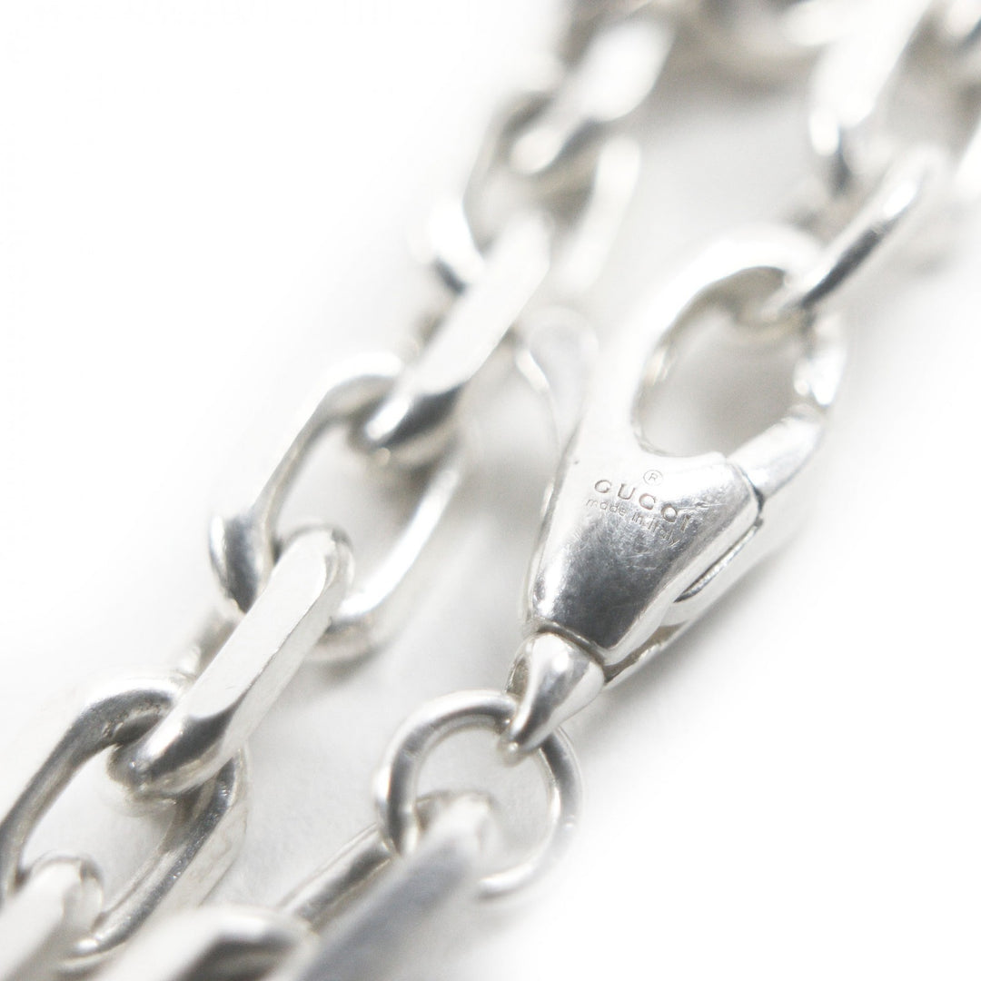 Very Good GUCCI bracelet Interlocking G Accessory Chain Silver SV925 mens 796351