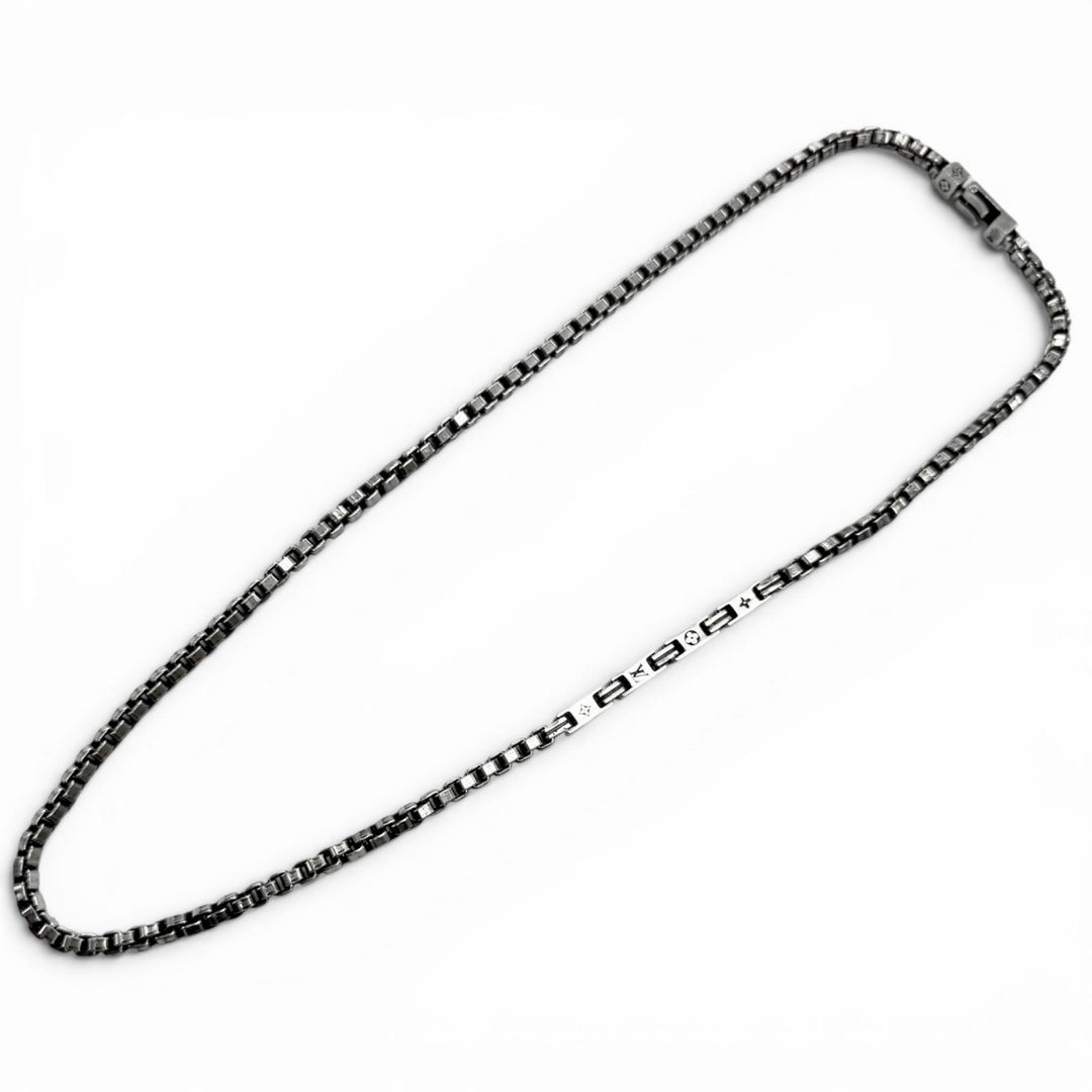Great LOUIS VUITTON Necklace LV Tailor Silver AG925 mens M02027