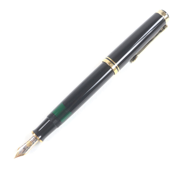 Excellent PERIKAN fountain pen Souvern M600 Cap type Black gold 14C mens