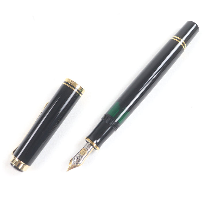 Excellent PERIKAN fountain pen Souvern M600 Cap type Black gold 14C mens