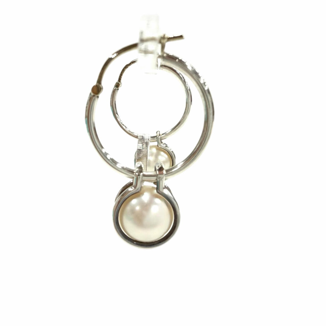 Great TIFFANY&Co. Pierce Hardware Pearl Hoop 925 Women