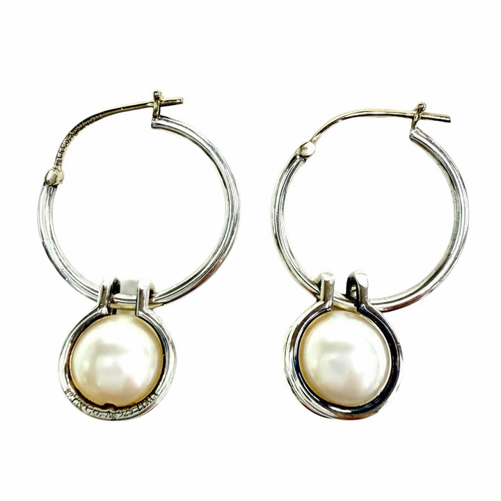 Great TIFFANY&Co. Pierce Hardware Pearl Hoop 925 Women