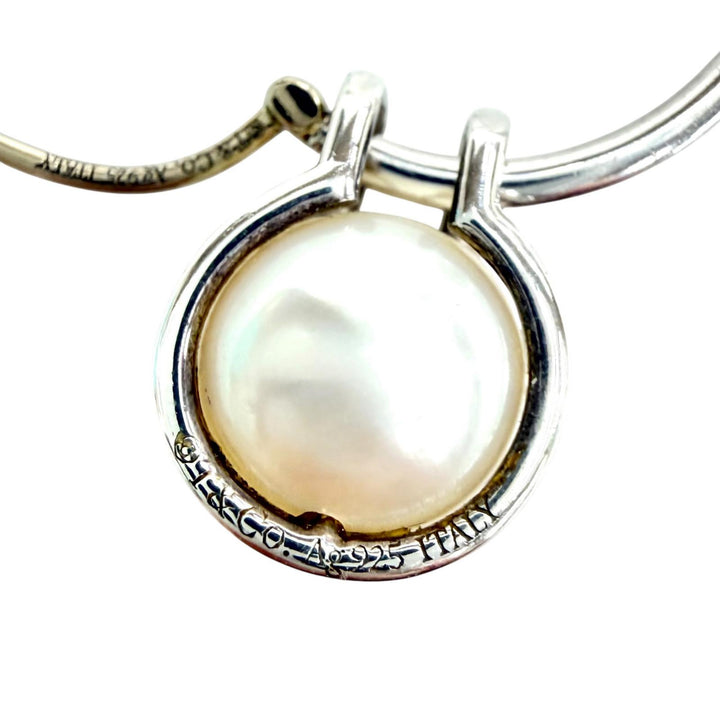 Great TIFFANY&Co. Pierce Hardware Pearl Hoop 925 Women