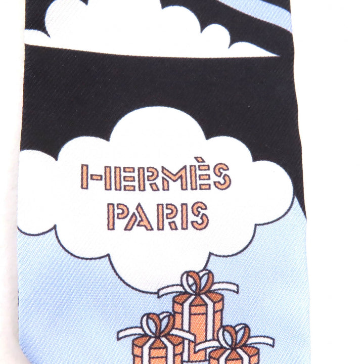 Pristine HERMES scarf CARRES VOLANTS Flying Carre Twilly silk Women
