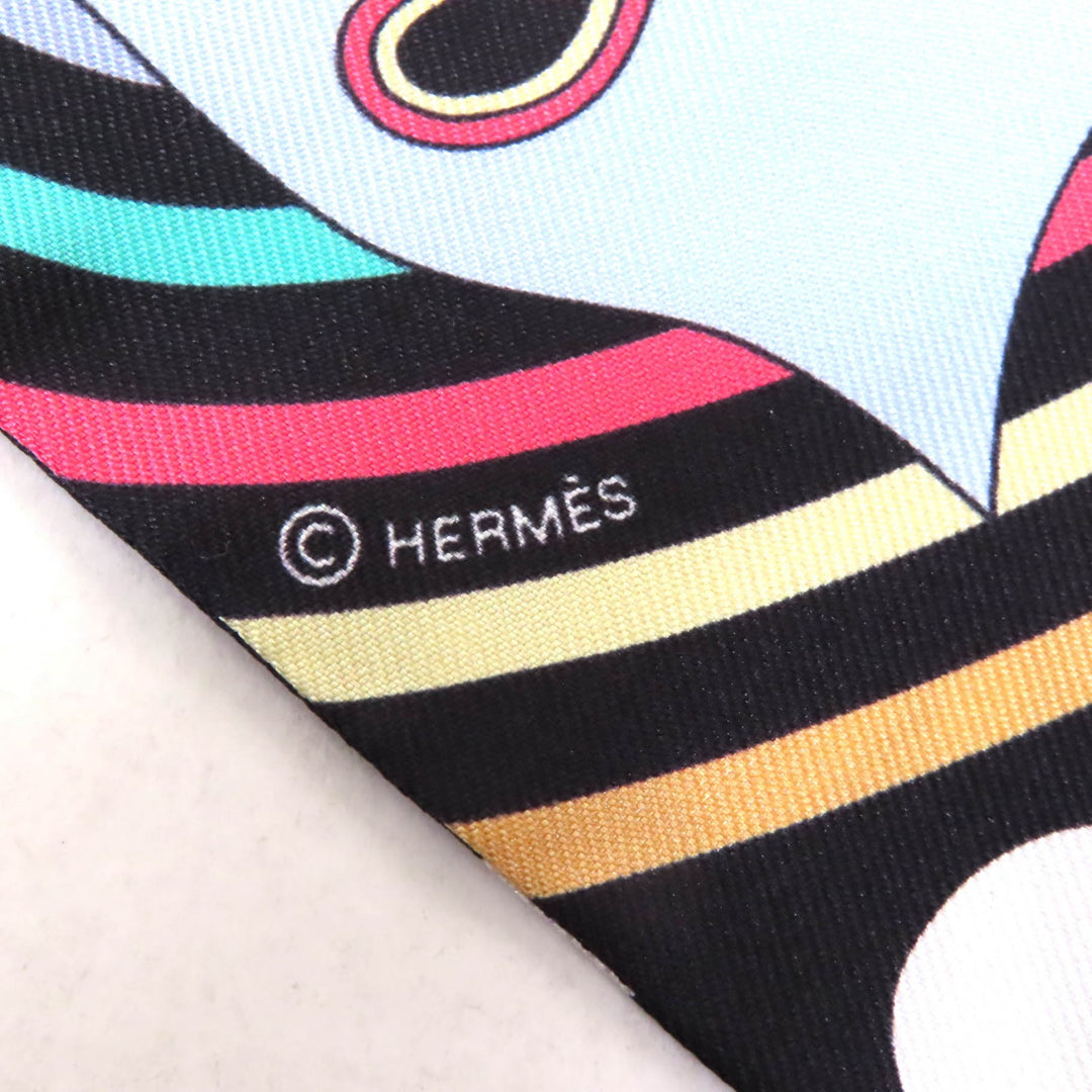 Pristine HERMES scarf CARRES VOLANTS Flying Carre Twilly silk Women