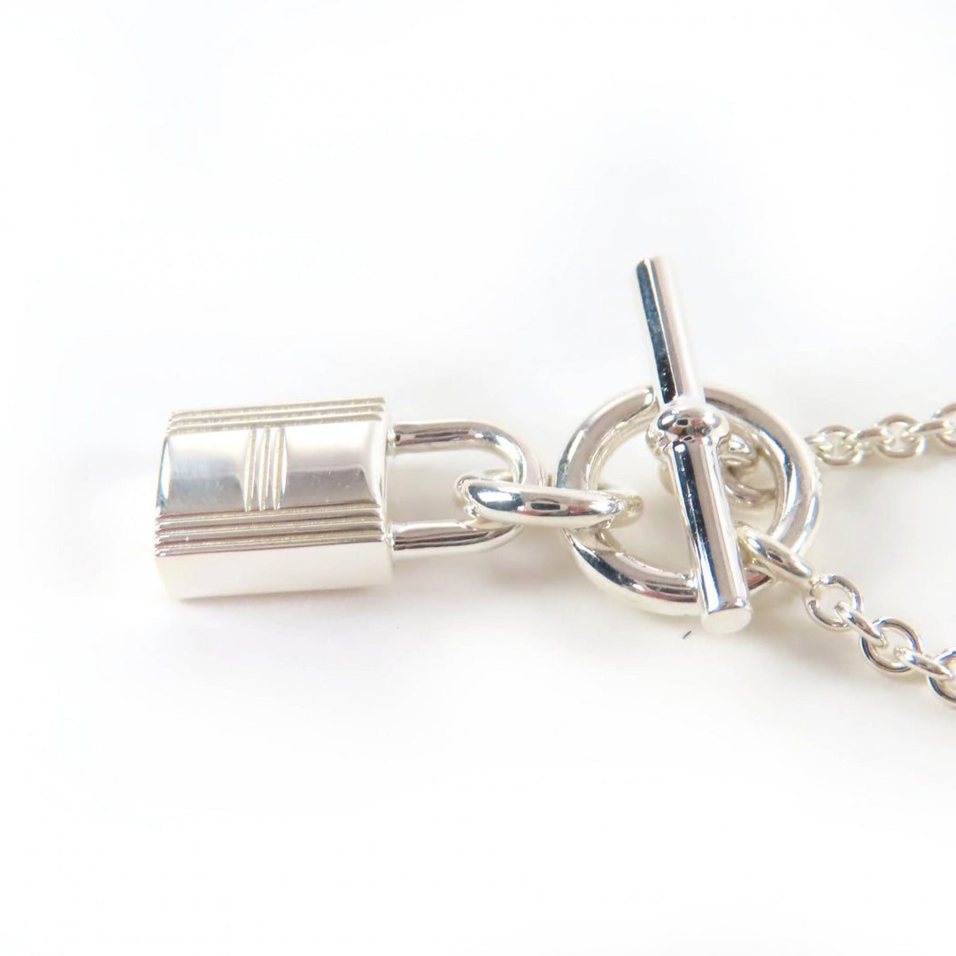 Excellent HERMES Necklace Amulet Cadena Silver AG925 Women