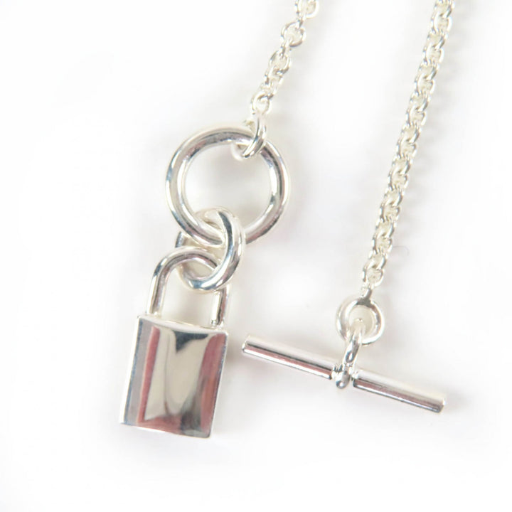 Excellent HERMES Necklace Amulet Cadena Silver AG925 Women