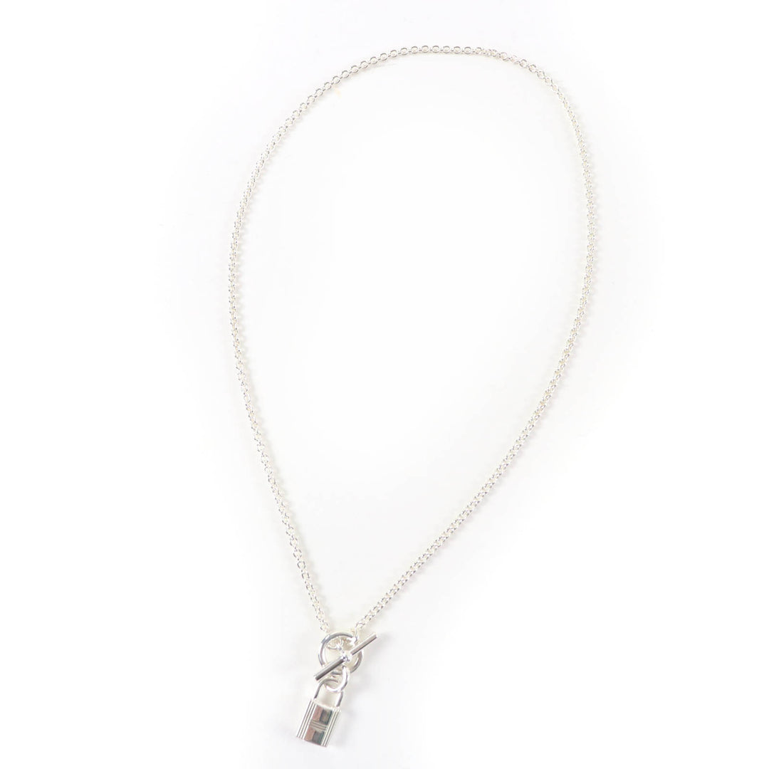 Excellent HERMES Necklace Amulet Cadena Silver AG925 Women