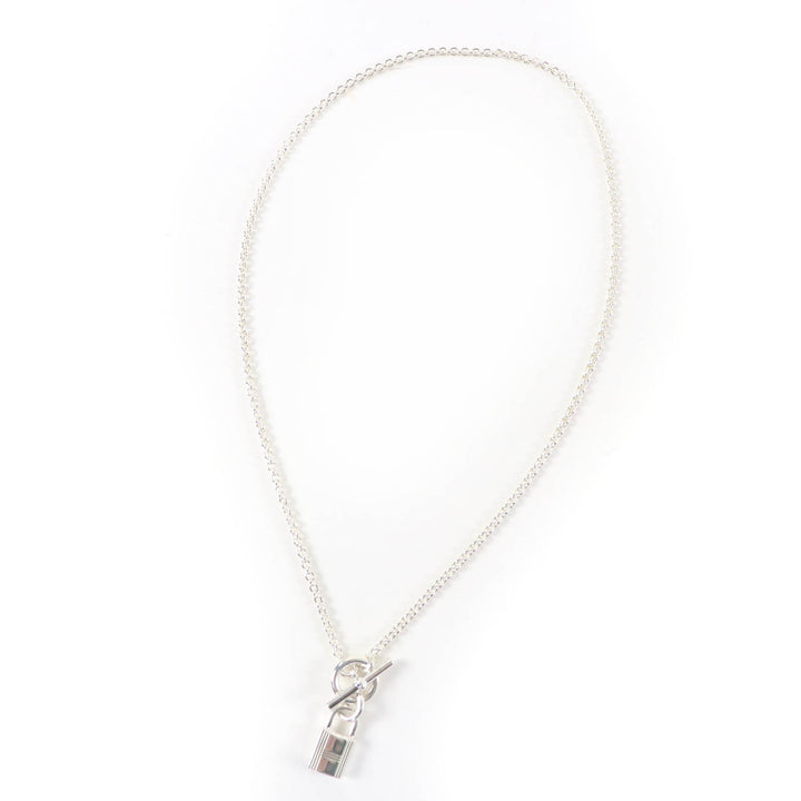 Excellent HERMES Necklace Amulet Cadena Silver AG925 Women