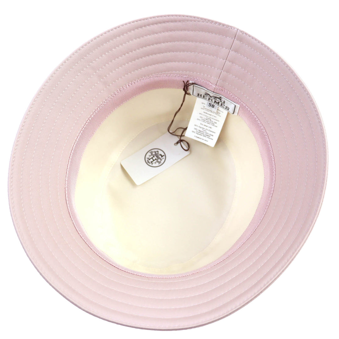 Pristine HERMES hat Harper Nautic H logo bucket hat pink cotton Women 58