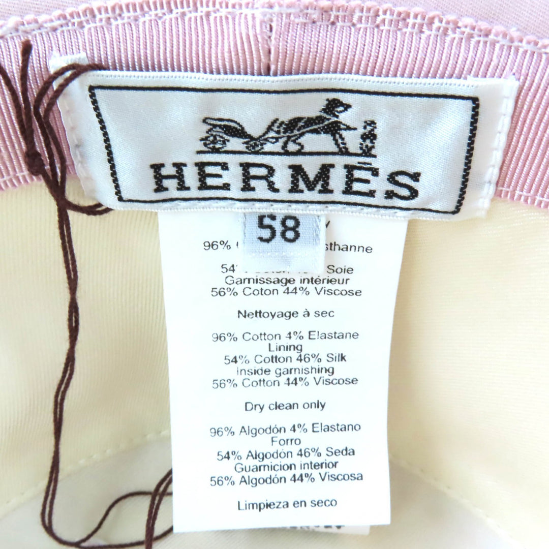 Pristine HERMES hat Harper Nautic H logo bucket hat pink cotton Women 58
