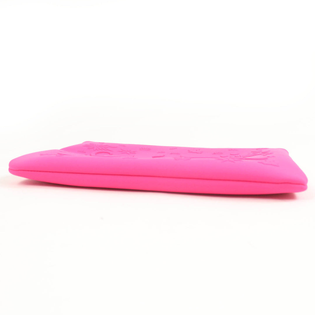 Pristine HERMES Pouch Neoban Truth Flat MM Cheetah pink polyamide Women