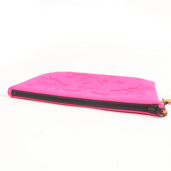 Pristine HERMES Pouch Neoban Truth Flat MM Cheetah pink polyamide Women