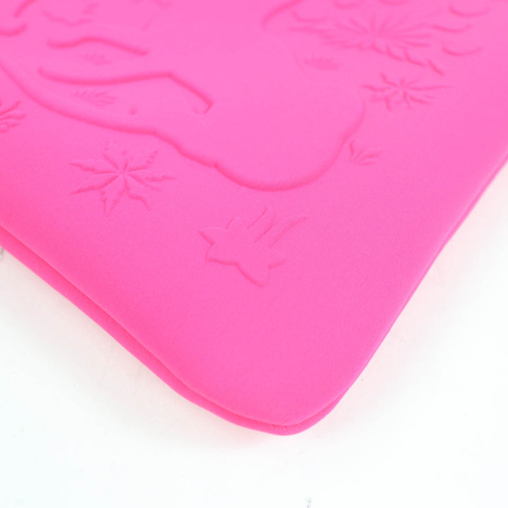 Pristine HERMES Pouch Neoban Truth Flat MM Cheetah pink polyamide Women