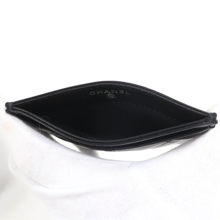 Excellent CHANEL Card Case Matrasse COCO Mark black lambskin Women AP4472