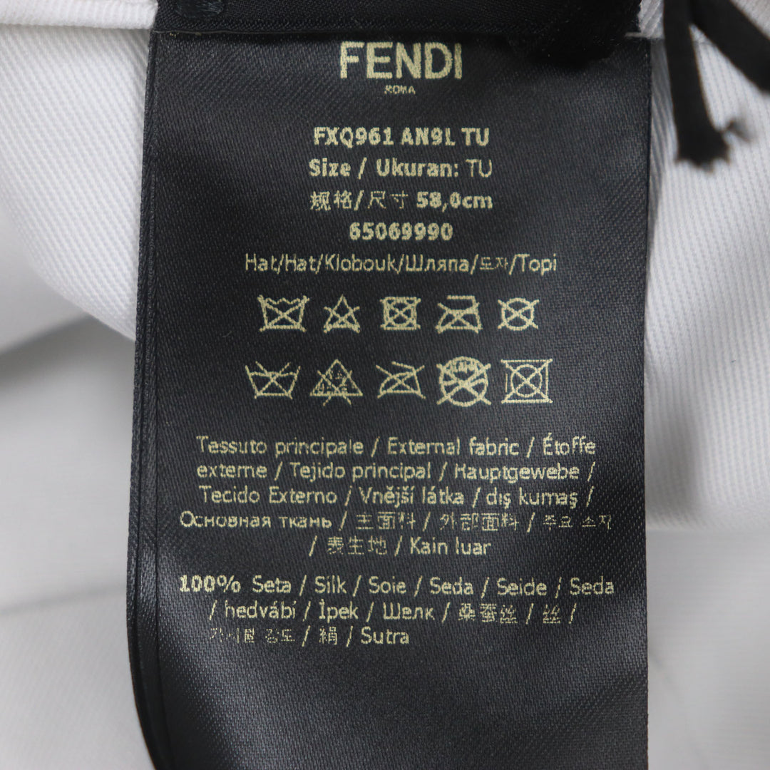 Pristine FENDI cap All-over pattern baseball hat Blue white silk mens 58 FXQ961