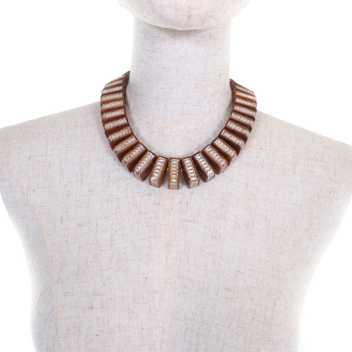 Great BOTTEGAVENETA choker Necklace Brown Radhika Wood Women