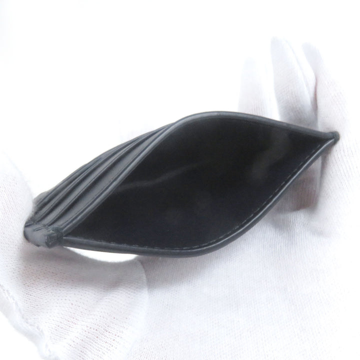 Pristine BOTTEGAVENETA Card Case INTRECCIATO business card holder navy leather
