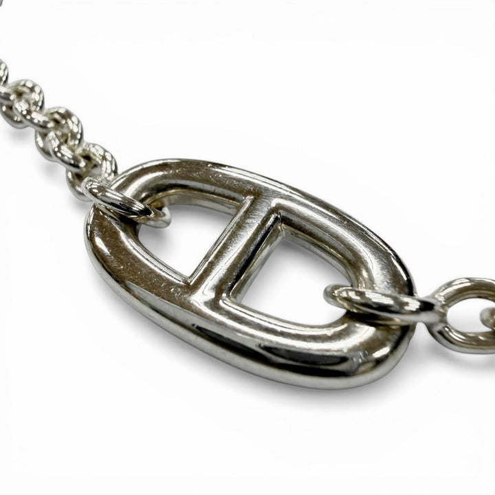 Great HERMES Necklace Chéne Dunkle Farandole Chain Silver 925 mens