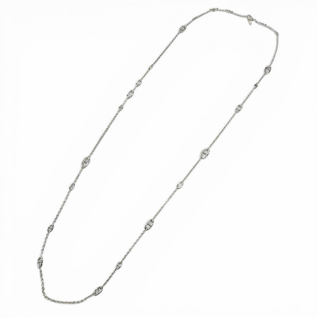 Great HERMES Necklace Chéne Dunkle Farandole Chain Silver 925 mens