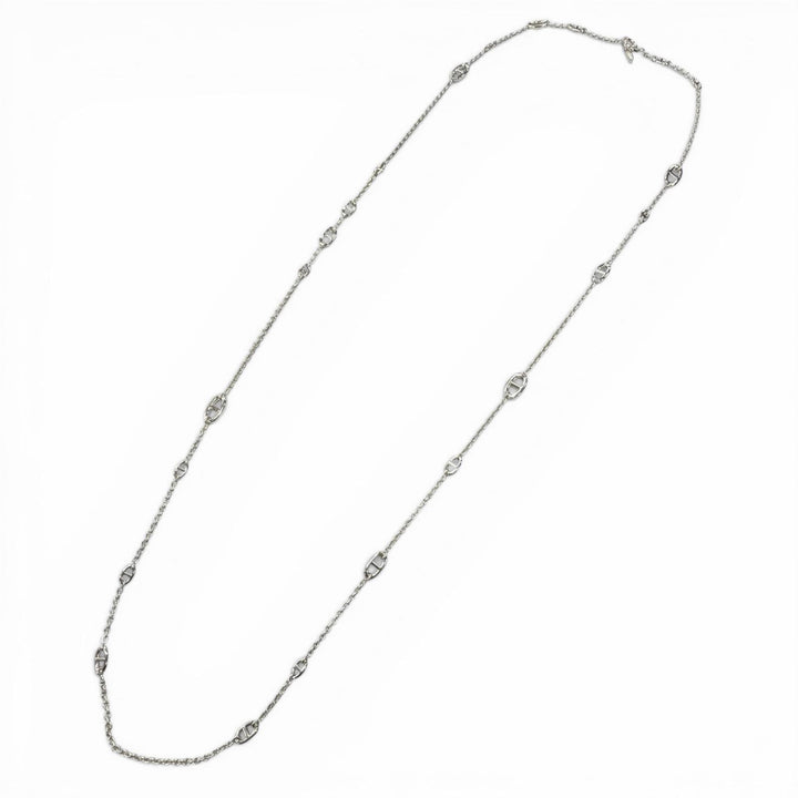 Great HERMES Necklace Chéne Dunkle Farandole Chain Silver 925 mens