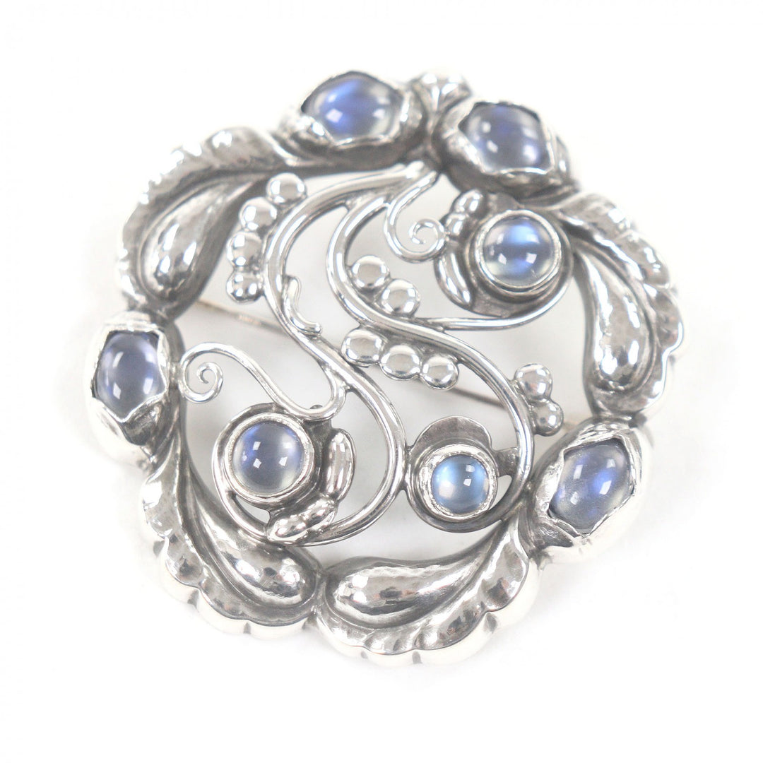 Excellent Georg Jensen Brooch 159 Blossom Silver SV925 Women
