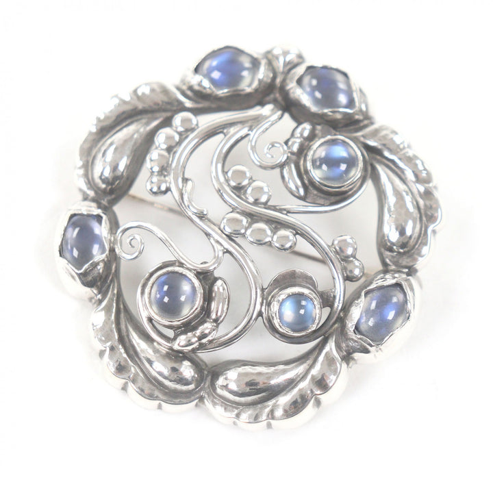 Excellent Georg Jensen Brooch 159 Blossom Silver SV925 Women