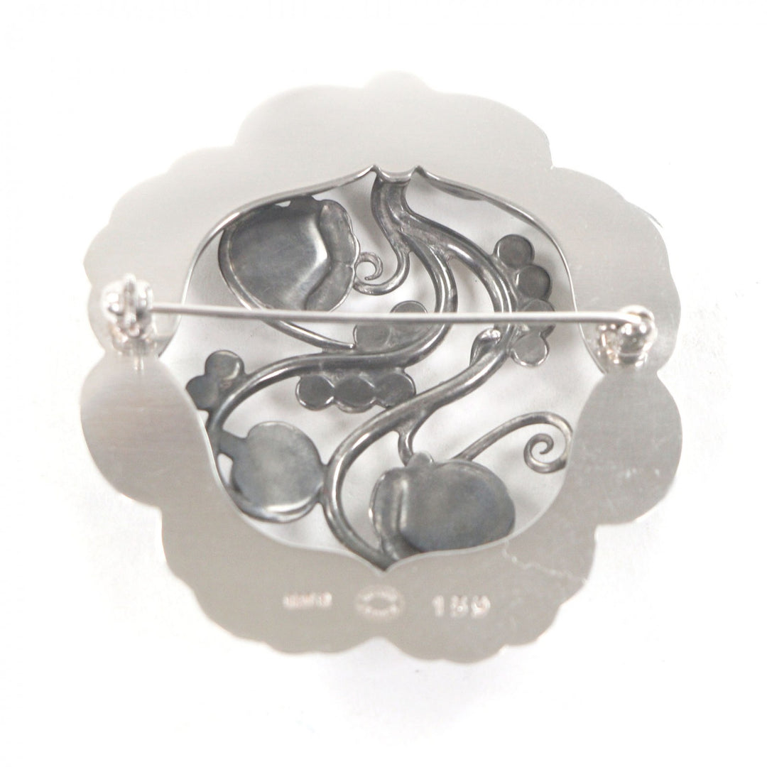 Excellent Georg Jensen Brooch 159 Blossom Silver SV925 Women