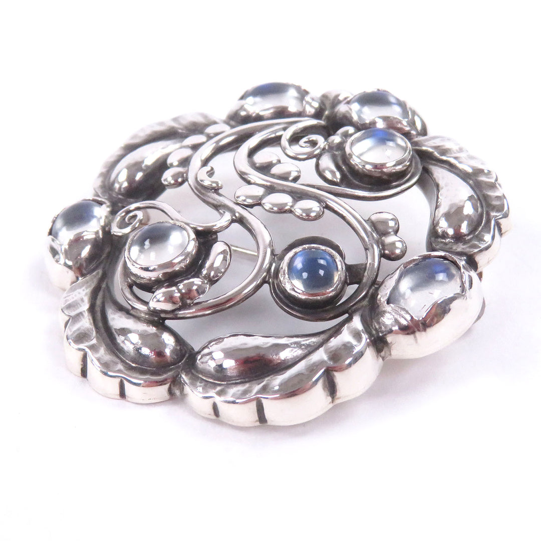 Excellent Georg Jensen Brooch 159 Blossom Silver SV925 Women