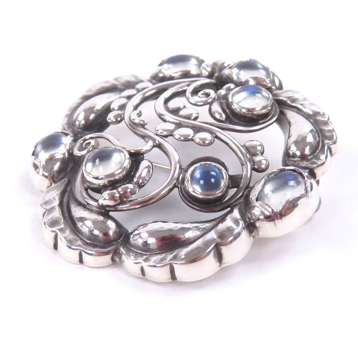 Excellent Georg Jensen Brooch 159 Blossom Silver SV925 Women