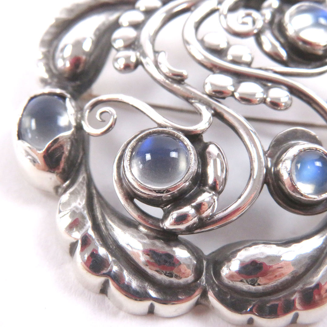Excellent Georg Jensen Brooch 159 Blossom Silver SV925 Women