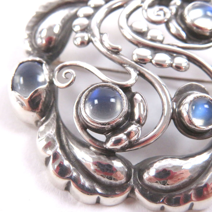 Excellent Georg Jensen Brooch 159 Blossom Silver SV925 Women