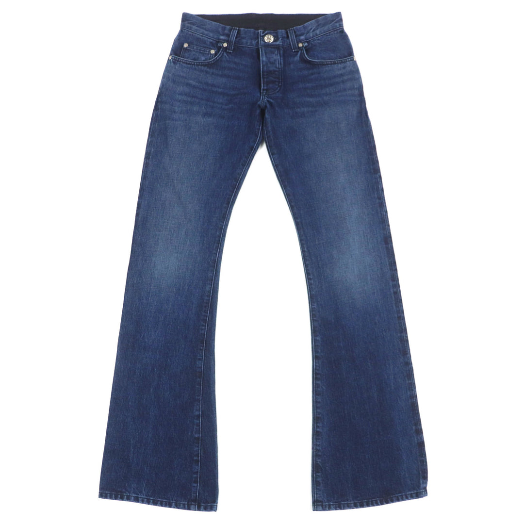 CHROME HEARTS Pants CH Cross Button Horseshoe Button Fly Indigo cotton mens 32