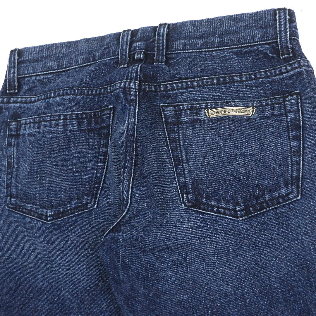 CHROME HEARTS Pants CH Cross Button Horseshoe Button Fly Indigo cotton mens 32