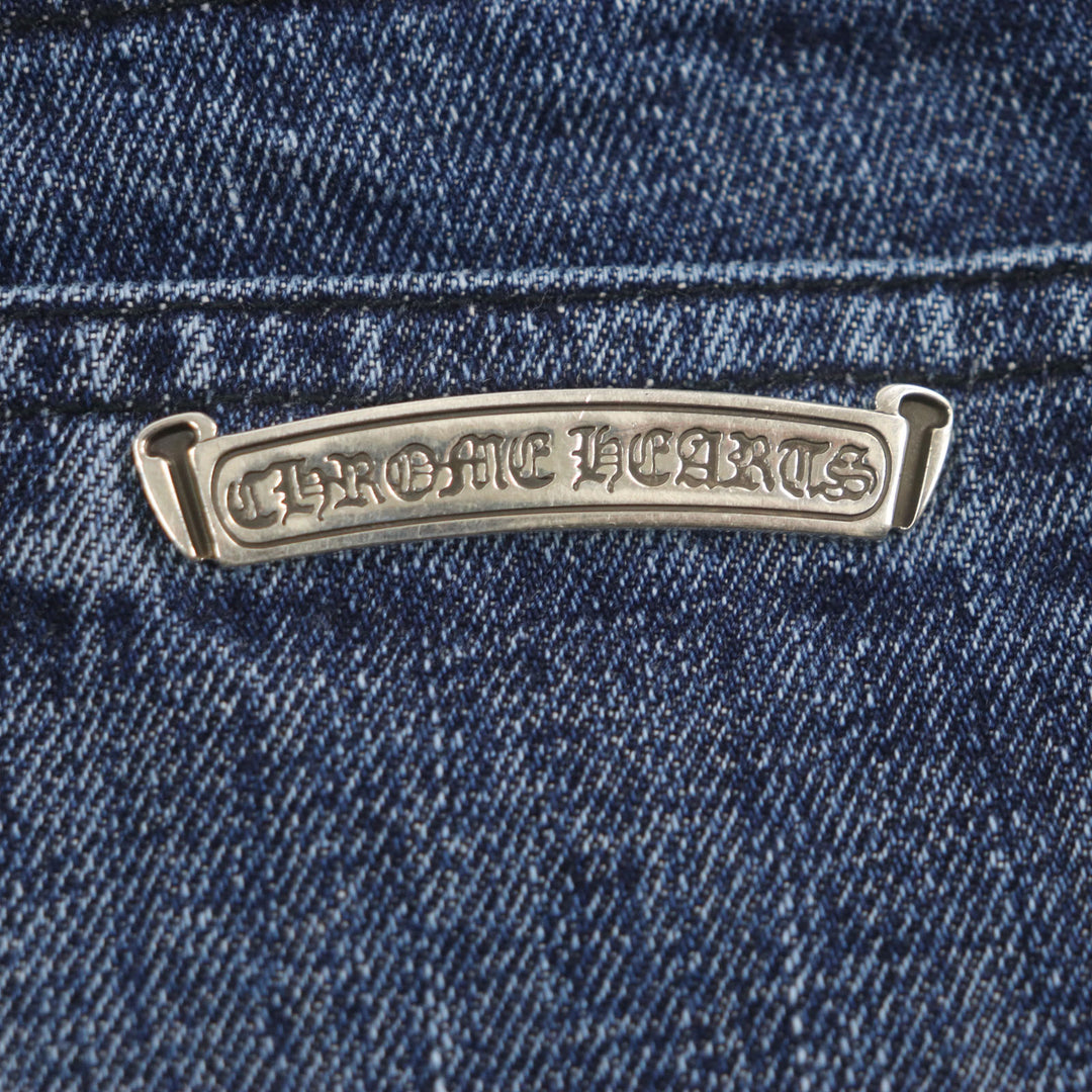 CHROME HEARTS Pants CH Cross Button Horseshoe Button Fly Indigo cotton mens 32