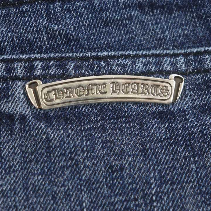 CHROME HEARTS Pants CH Cross Button Horseshoe Button Fly Indigo cotton mens 32