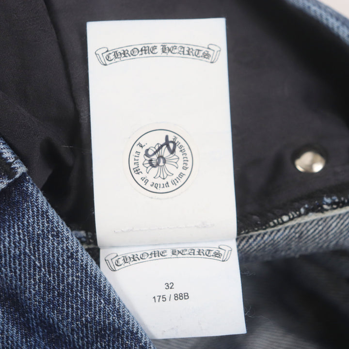 CHROME HEARTS Pants CH Cross Button Horseshoe Button Fly Indigo cotton mens 32