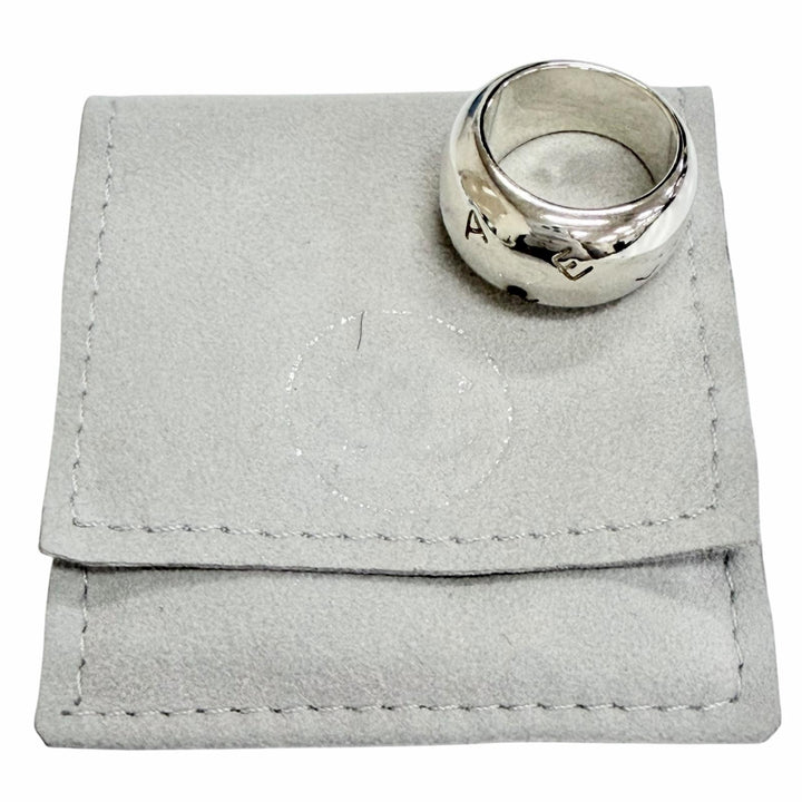 Great CHANEL Ring ring Logo engraving Silver 925 Women