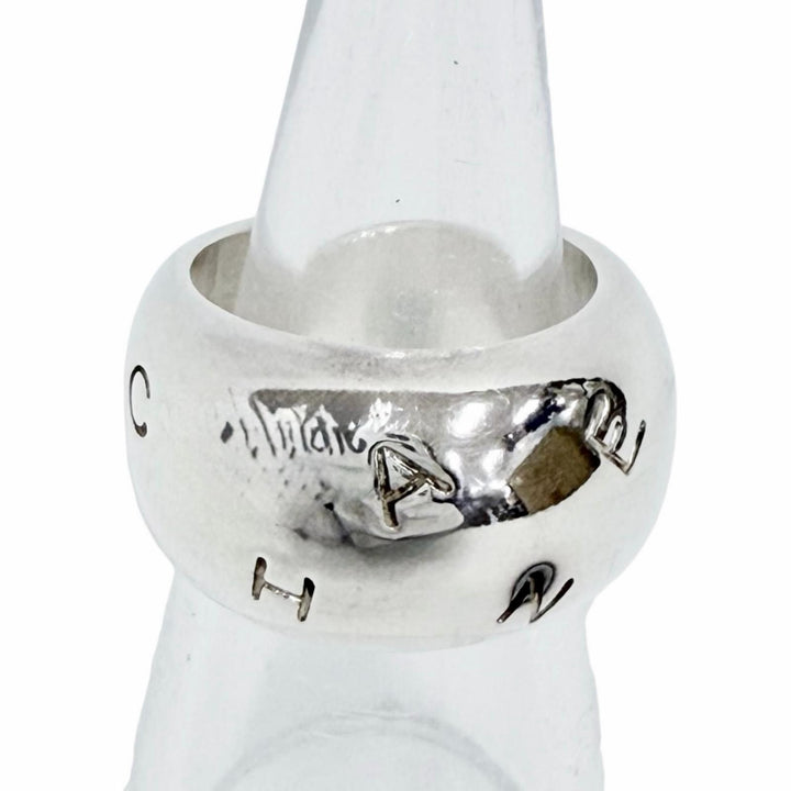 Great CHANEL Ring ring Logo engraving Silver 925 Women