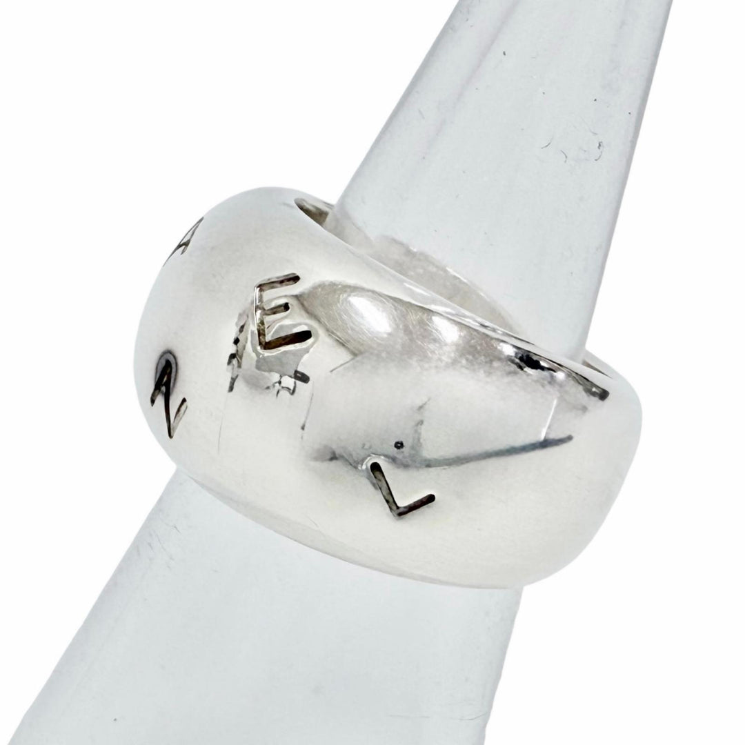 Great CHANEL Ring ring Logo engraving Silver 925 Women
