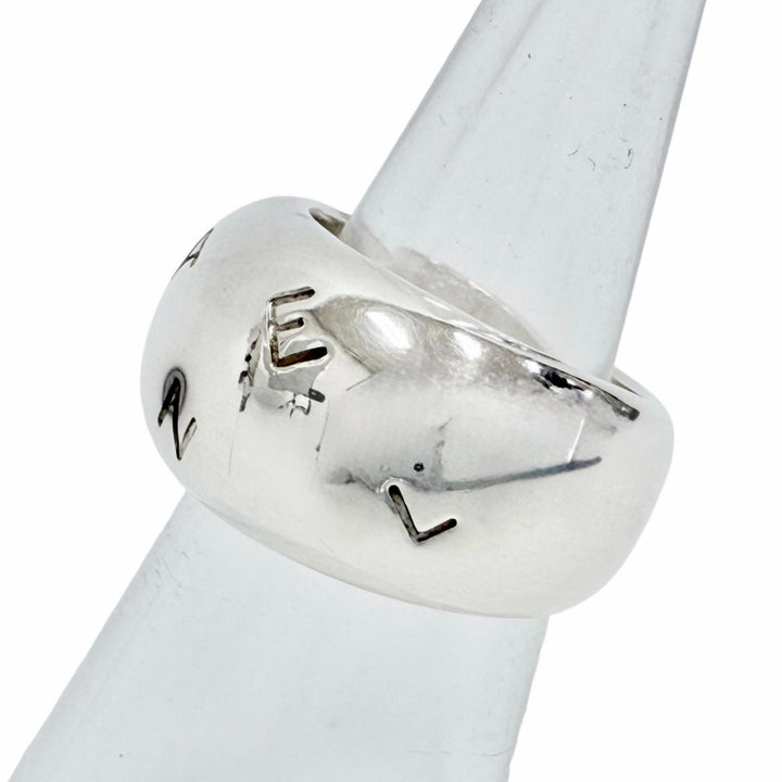 Great CHANEL Ring ring Logo engraving Silver 925 Women