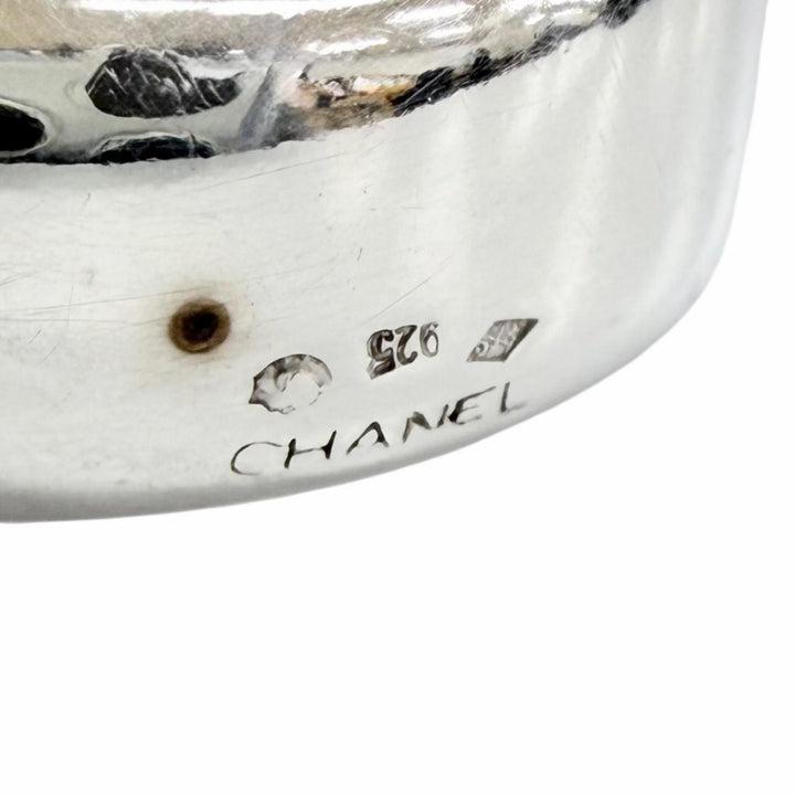 Great CHANEL Ring ring Logo engraving Silver 925 Women