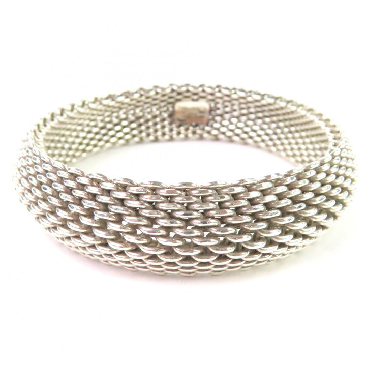 Excellent TIFFANY&Co. bracelet Somerset mesh Bangle Silver 925 Women