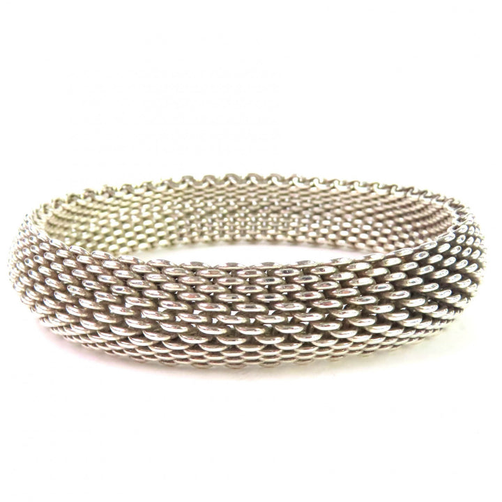 Excellent TIFFANY&Co. bracelet Somerset mesh Bangle Silver 925 Women