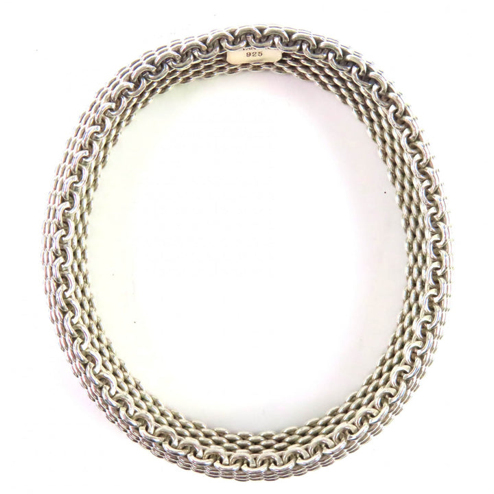 Excellent TIFFANY&Co. bracelet Somerset mesh Bangle Silver 925 Women