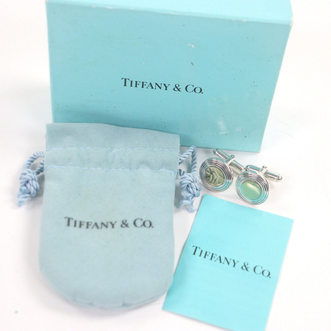 Great TIFFANY&Co. Cufflinks cufflinks Circle motif combination Silver SV925 mens