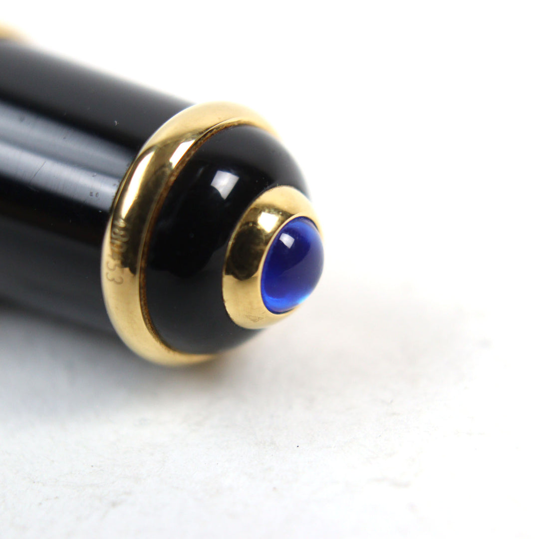 Very Good Cartier Ballpoint pen Diaboro de Cartier Logo engraved, blue gemstone