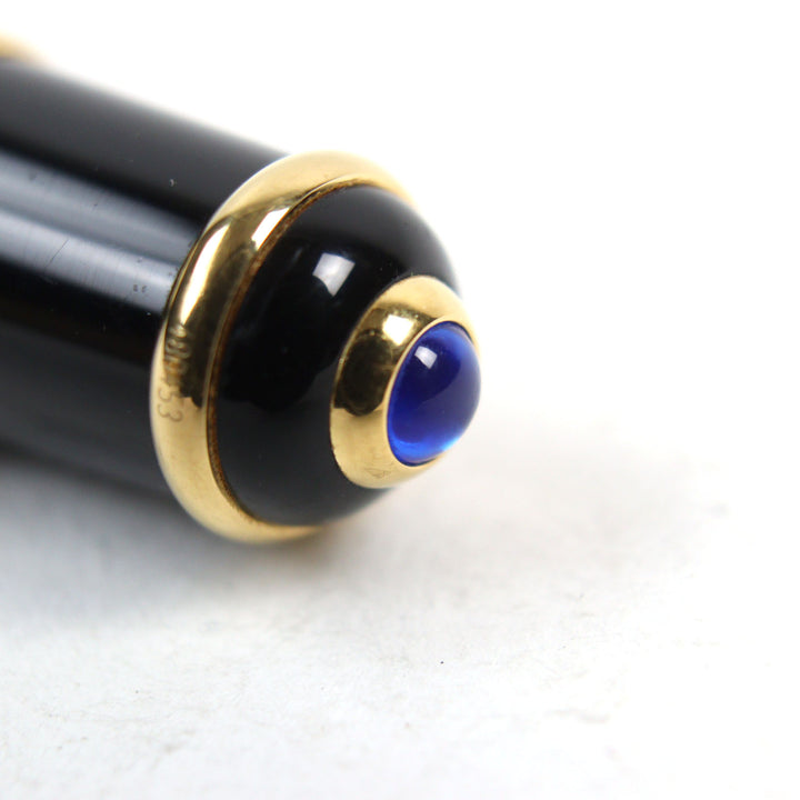 Very Good Cartier Ballpoint pen Diaboro de Cartier Logo engraved, blue gemstone