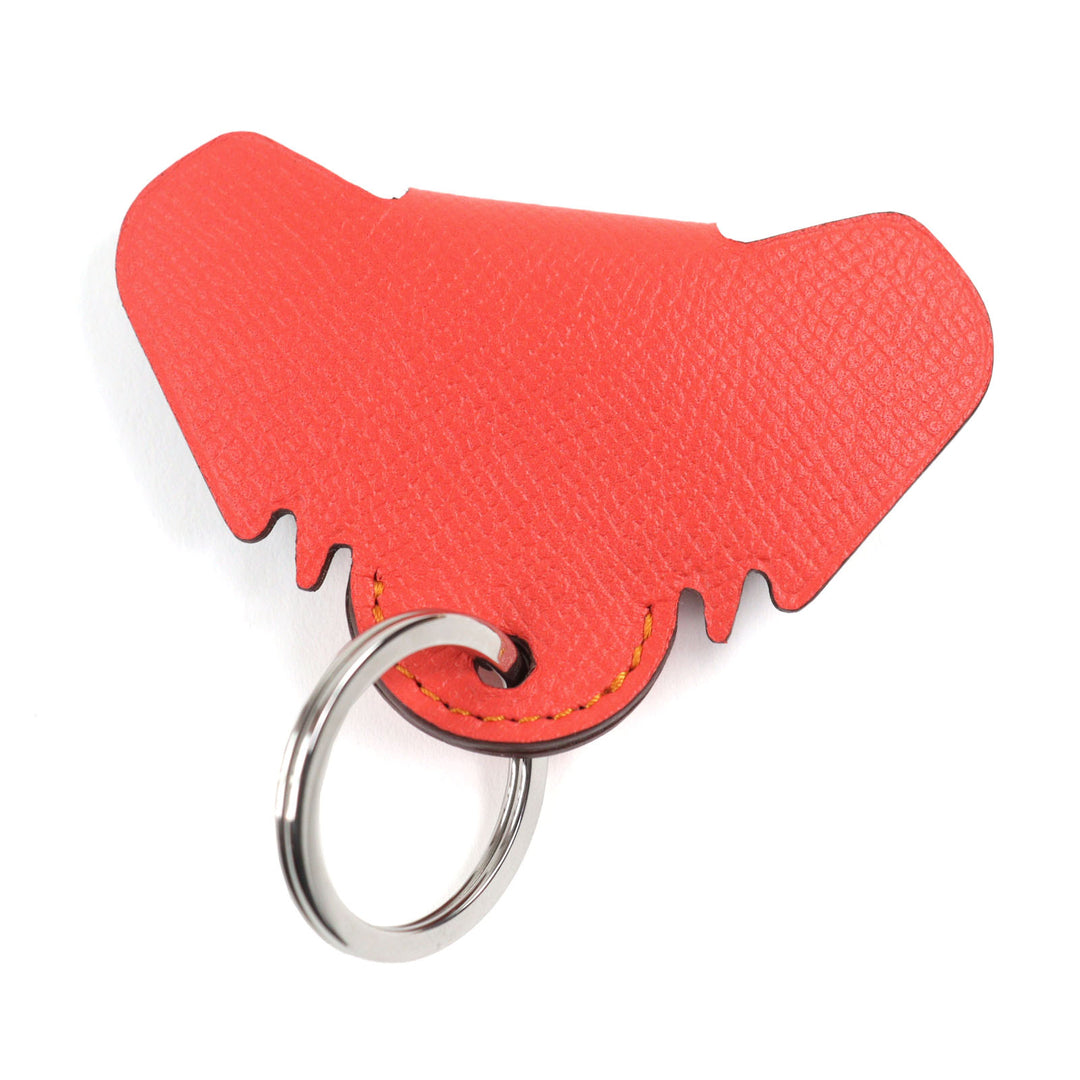 Pristine HERMES Bag charm Petite Ash Elephant Key ring Red leather Women