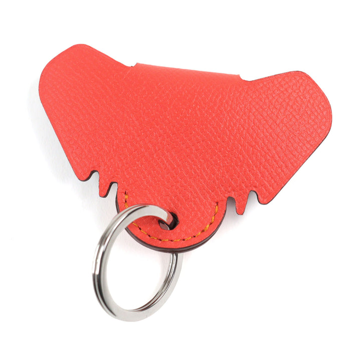 Pristine HERMES Bag charm Petite Ash Elephant Key ring Red leather Women